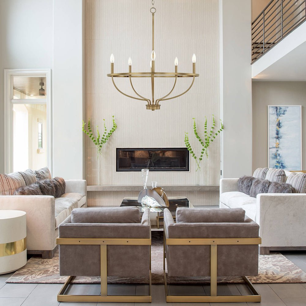 Alving Industrial Candle Style Metal Chandelier - Lamp Copper