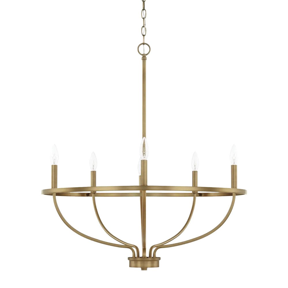 Alving Industrial Candle Style Metal Chandelier - Lamp Copper