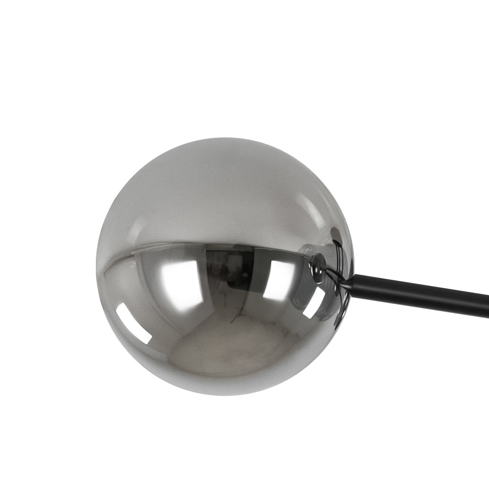 Xenuvium Globe Linear Sputnik Smoked Glass Semi Flush Ceiling Light - Lamp Copper