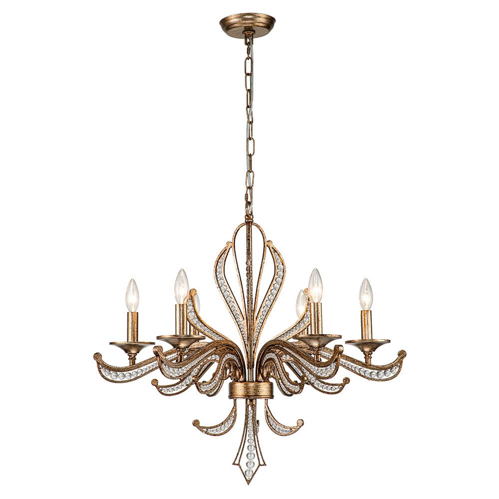 Ossian Vintage Candle Style Metal Chandelier - Lamp Copper