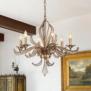 Ossian Vintage Candle Style Metal Chandelier - Lamp Copper