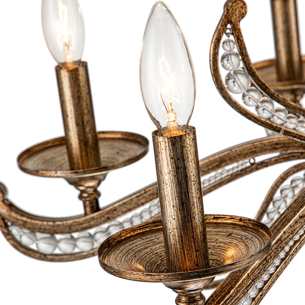 Ossian Vintage Candle Style Metal Chandelier - Lamp Copper