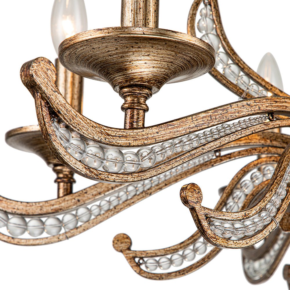Ossian Vintage Candle Style Metal Chandelier - Lamp Copper