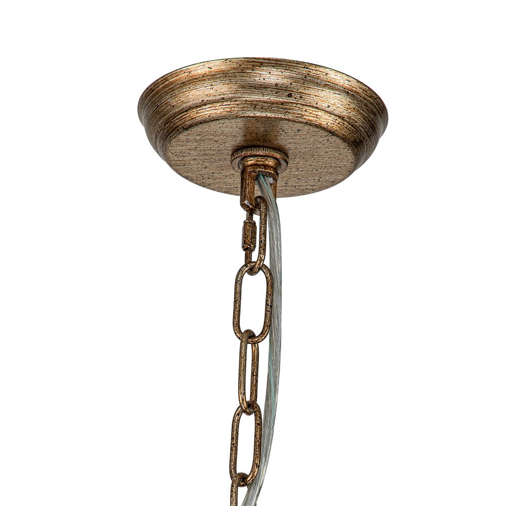 Ossian Vintage Candle Style Metal Chandelier - Lamp Copper