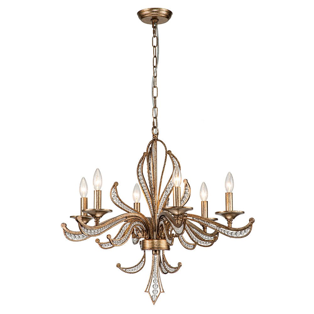 Ossian Vintage Candle Style Metal Chandelier - Lamp Copper
