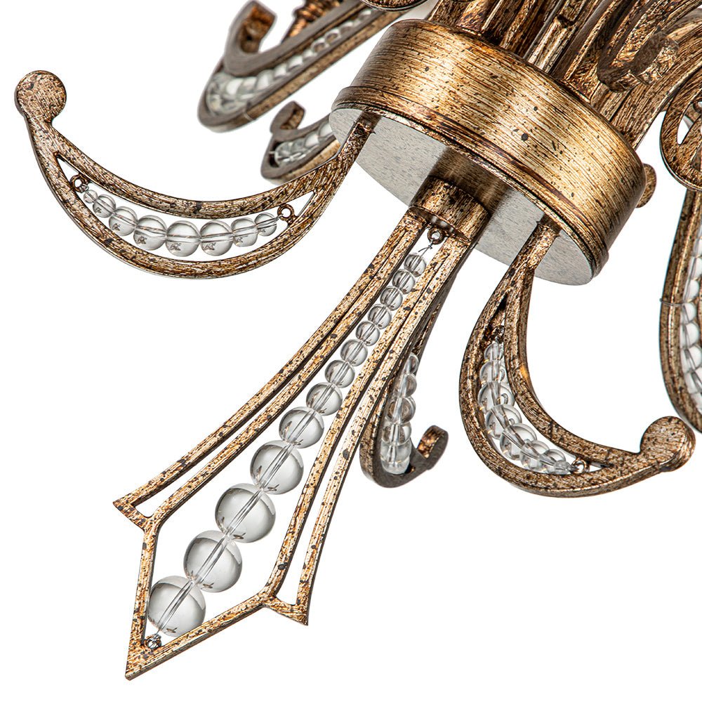 Ossian Vintage Candle Style Metal Chandelier - Lamp Copper