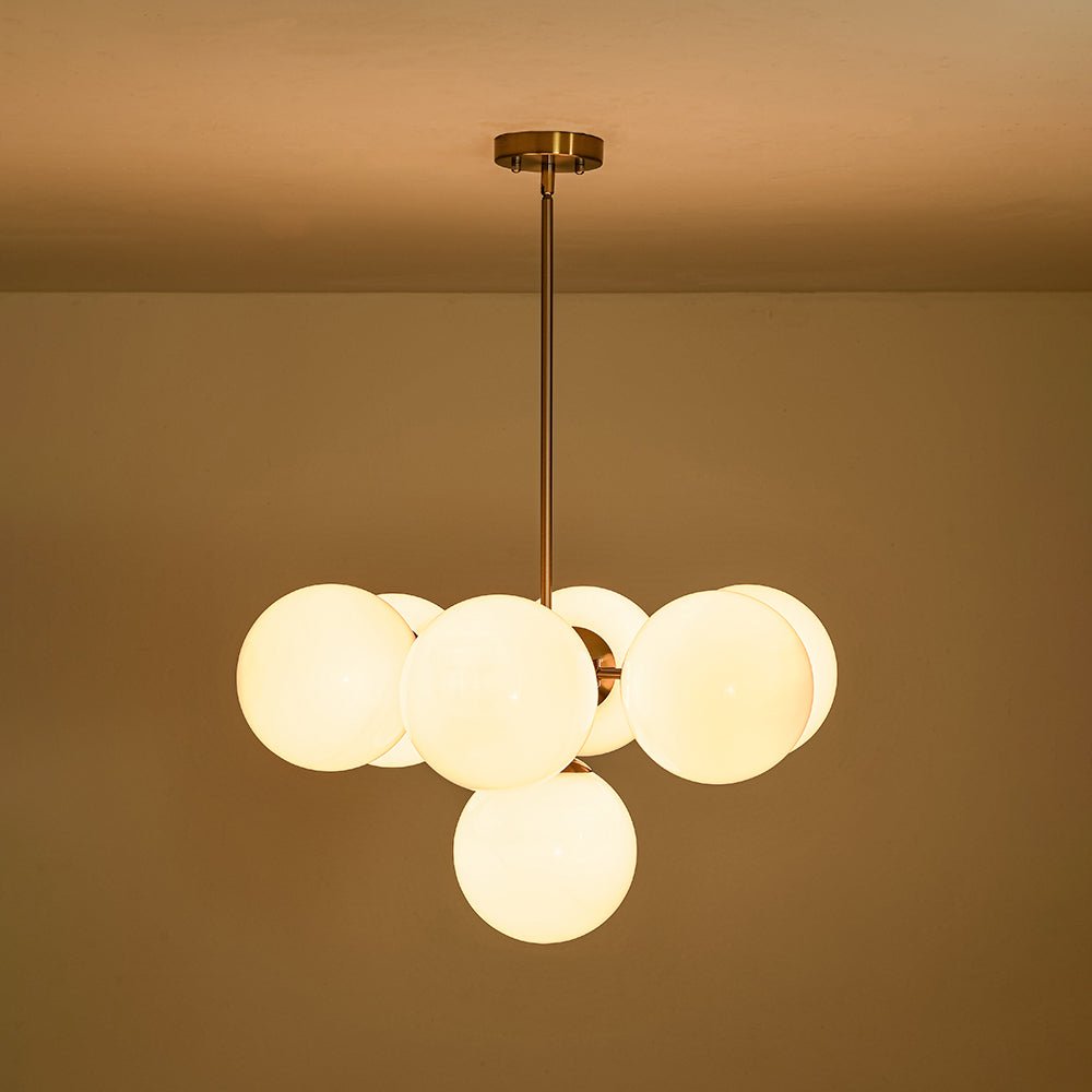 Silfur Modern Sputnik Opal Glass Chandelier - Lamp Copper