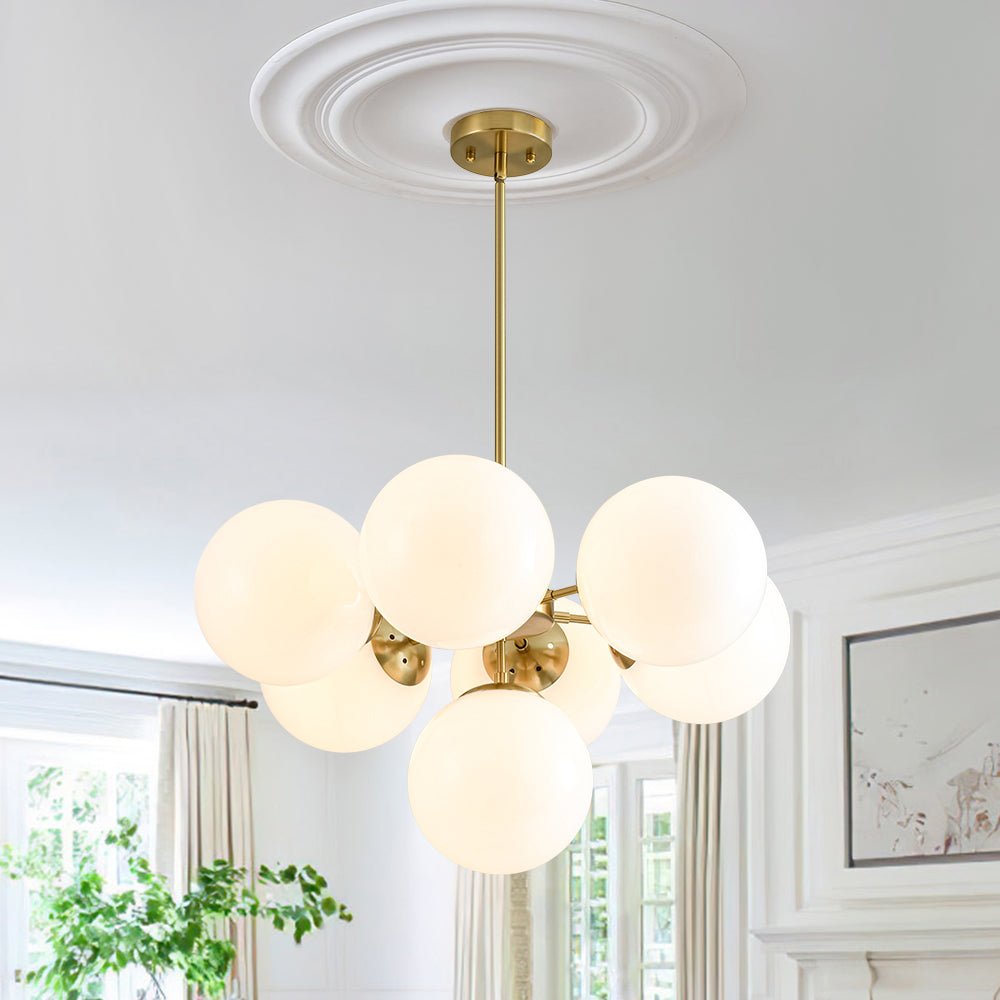 Silfur Modern Sputnik Opal Glass Chandelier - Lamp Copper