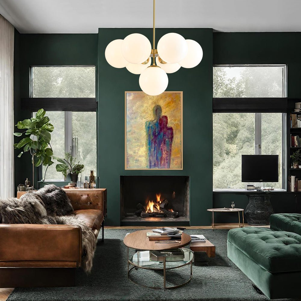 Silfur Modern Sputnik Opal Glass Chandelier - Lamp Copper