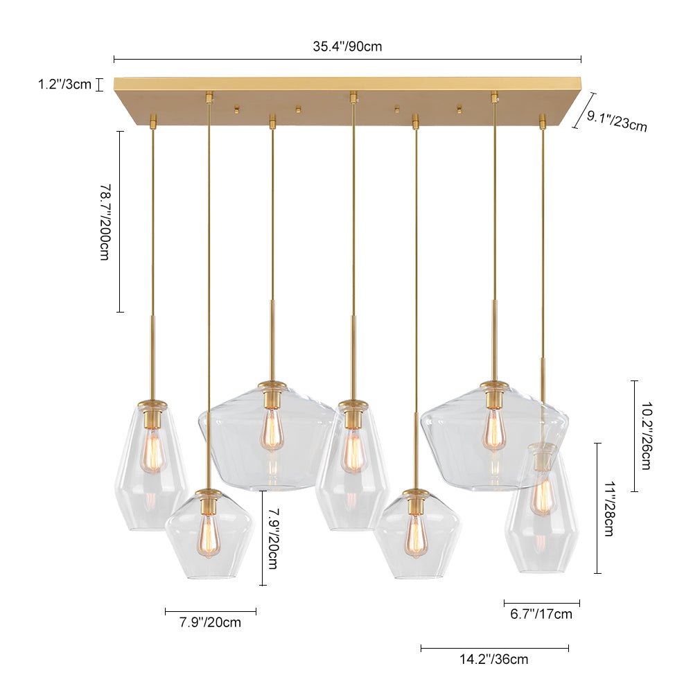 Loriva Modern Metal Glass Pendant Lighting - Lamp Copper