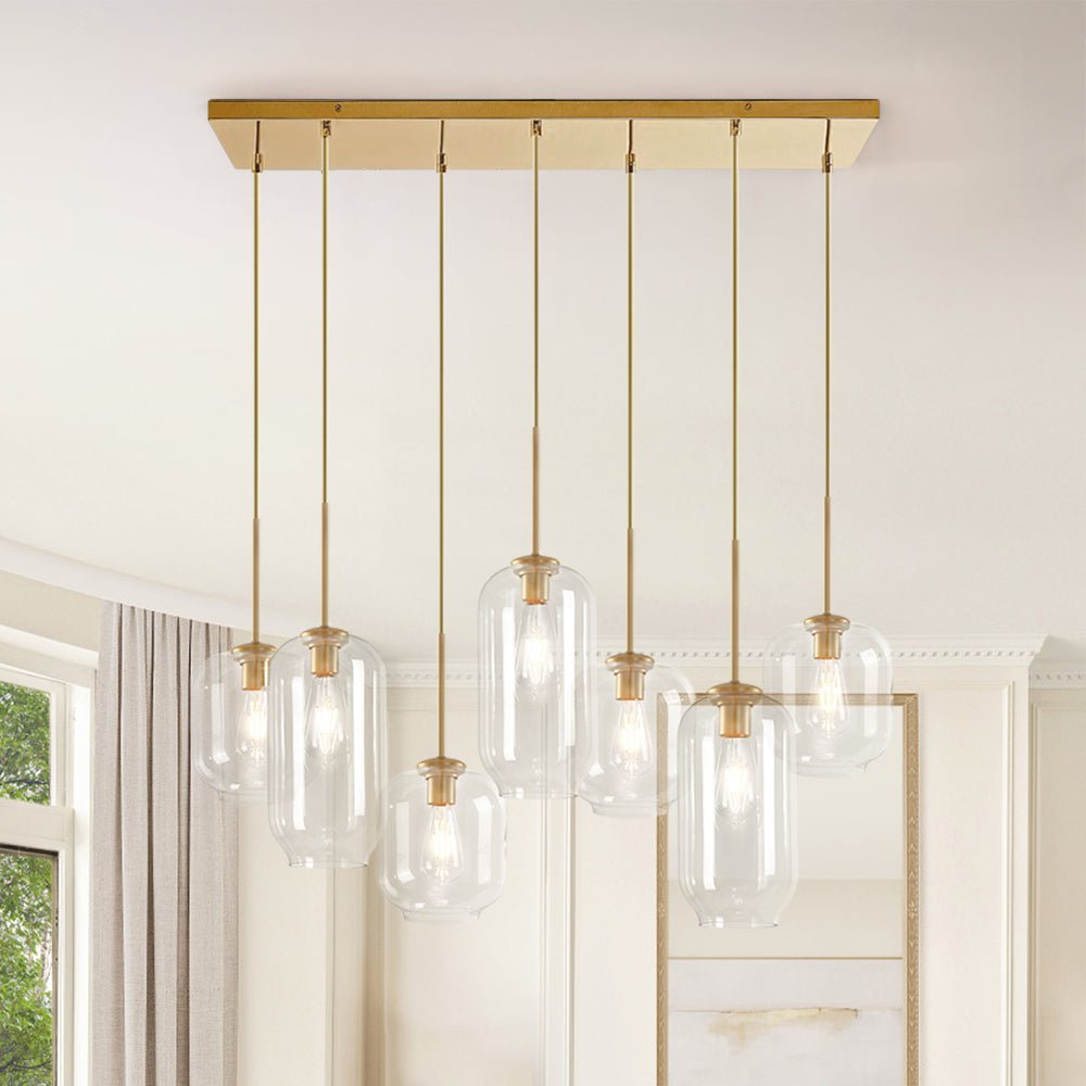 Dvalarli Minimalist Metal Pendant Chandelier - Lamp Copper