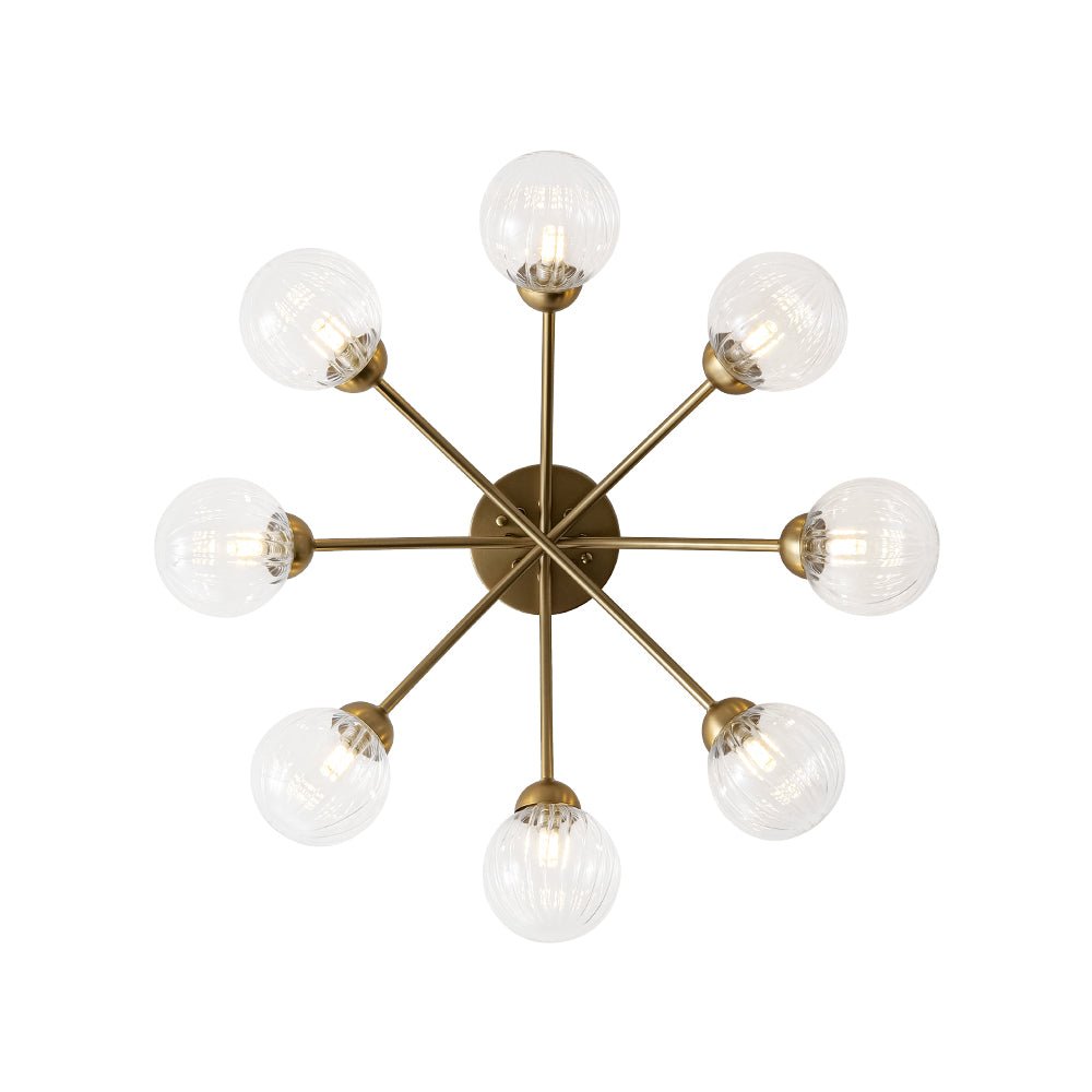 Yrvuvyx Ribbed Bubble Sputnik Glass Semi Flush Mount Ceiling Light - Lamp Copper