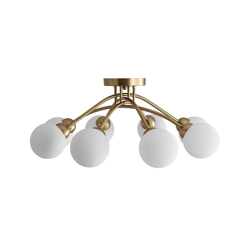 Eirikuli Sputnik Milky Glass Semi Flush Mount Ceiling Light - Lamp Copper