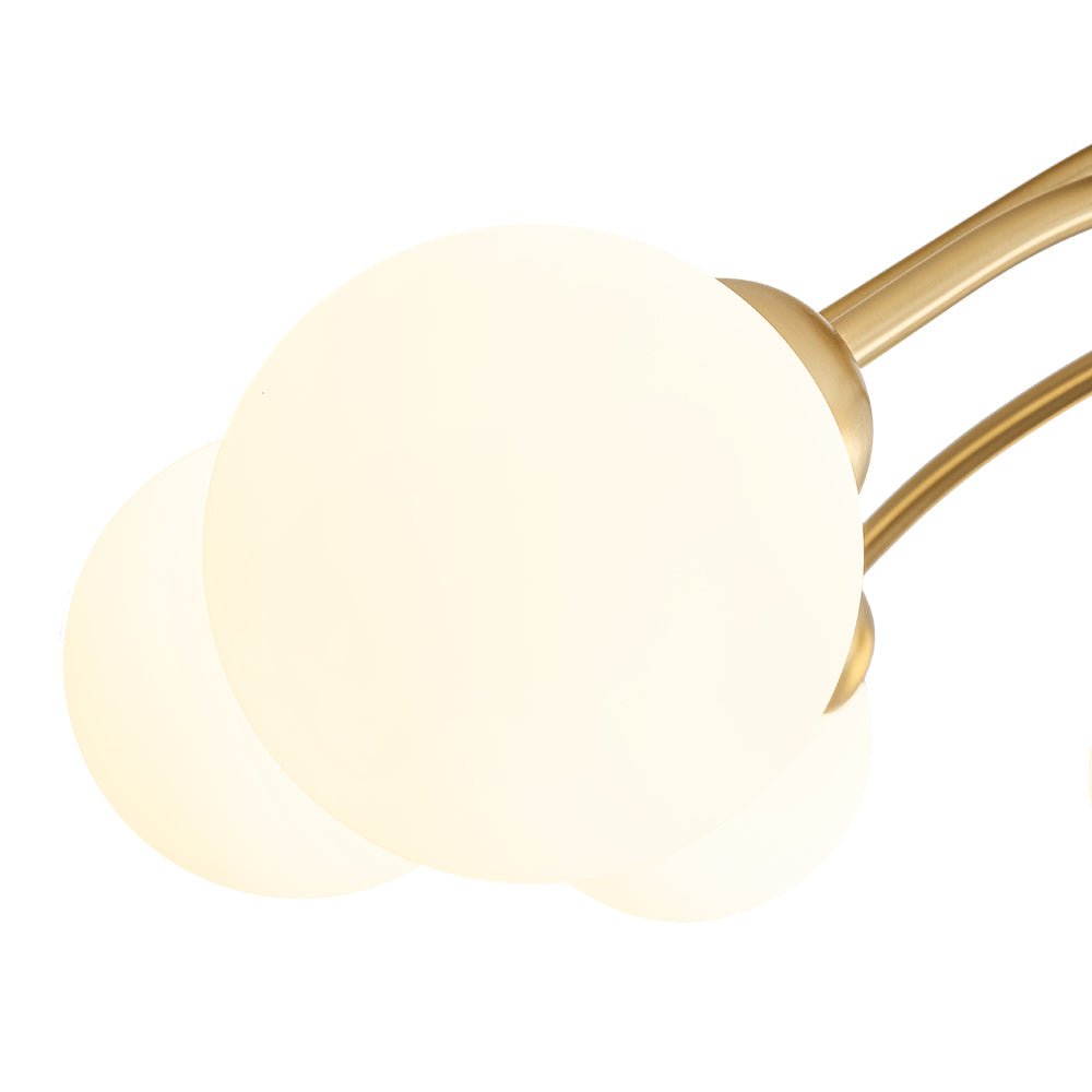 Eirikuli Sputnik Milky Glass Semi Flush Mount Ceiling Light - Lamp Copper