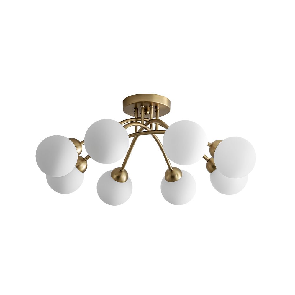 Eirikuli Sputnik Milky Glass Semi Flush Mount Ceiling Light - Lamp Copper