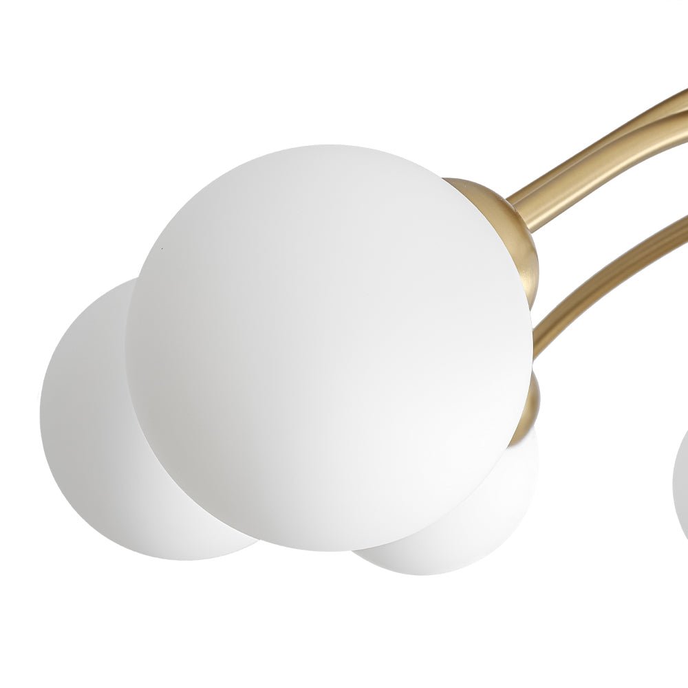 Eirikuli Sputnik Milky Glass Semi Flush Mount Ceiling Light - Lamp Copper