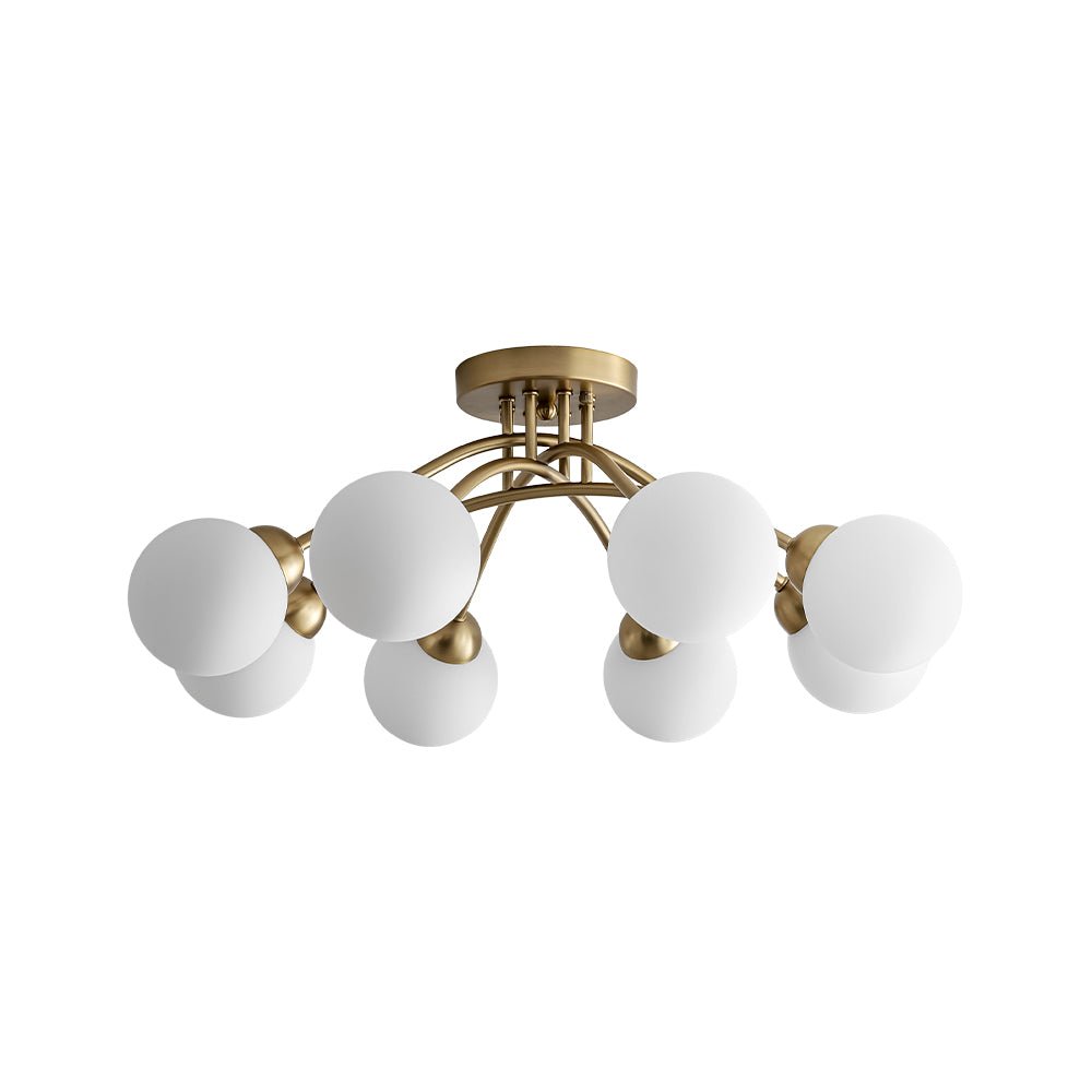Eirikuli Sputnik Milky Glass Semi Flush Mount Ceiling Light - Lamp Copper