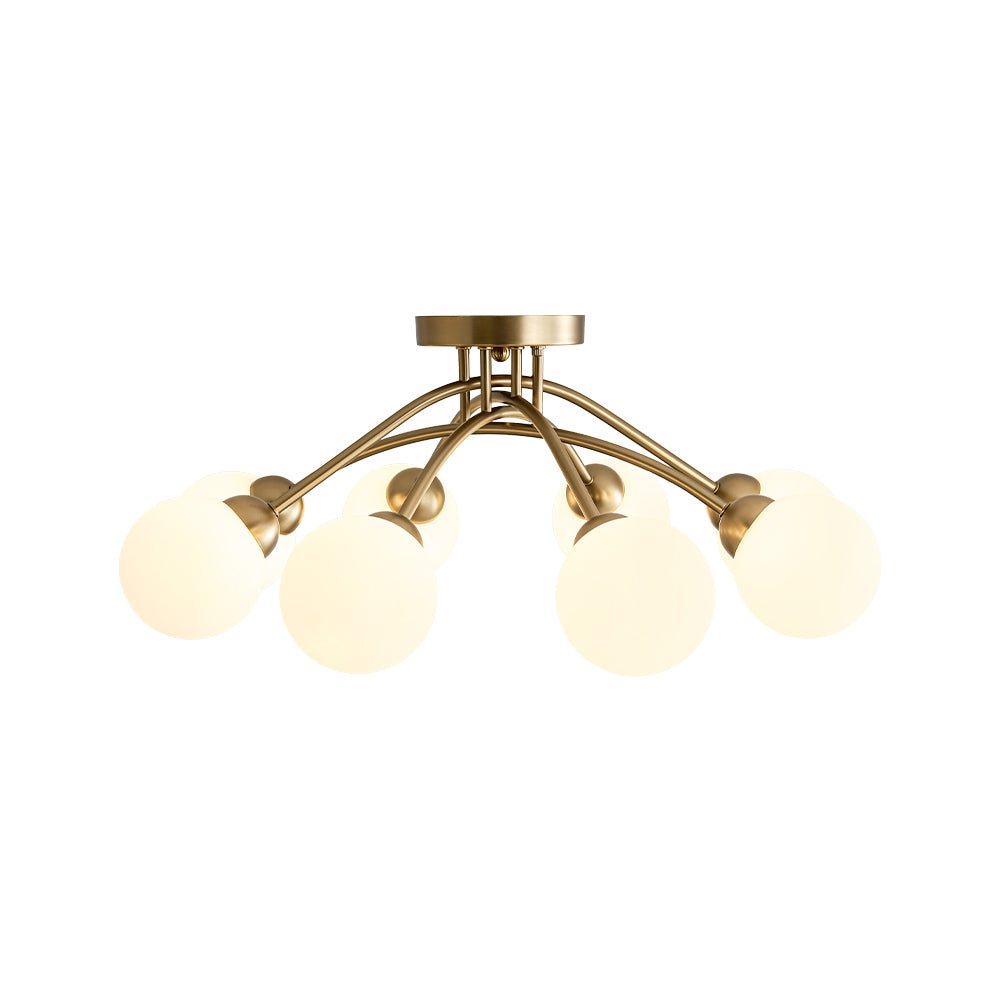 Eirikuli Sputnik Milky Glass Semi Flush Mount Ceiling Light - Lamp Copper