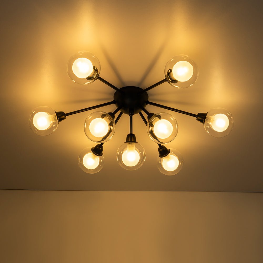 Xenunix Layered Sputnik Glass Semi Flush Chandelier - Lamp Copper