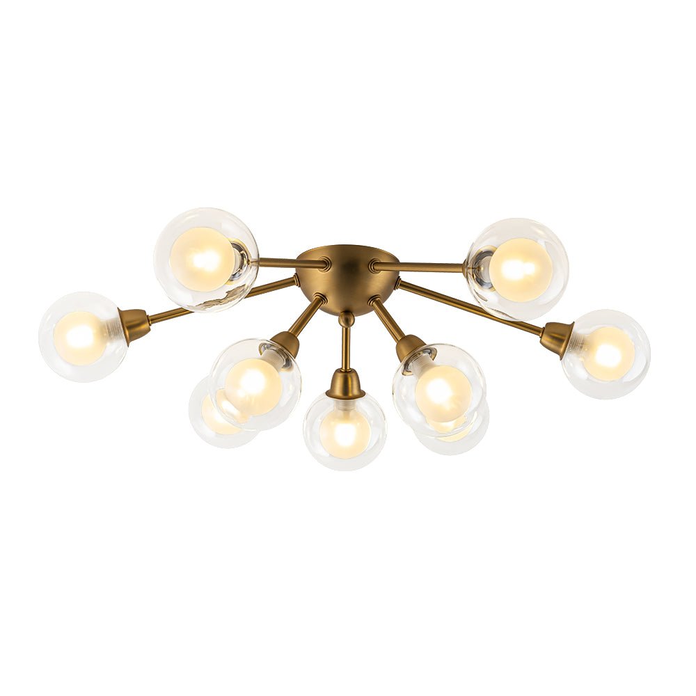 Xenunix Layered Sputnik Glass Semi Flush Chandelier - Lamp Copper