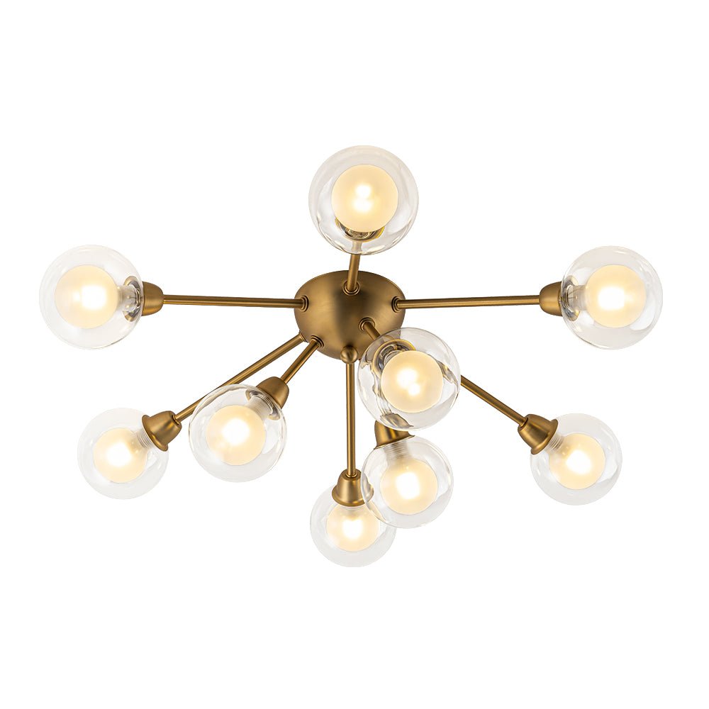 Xenunix Layered Sputnik Glass Semi Flush Chandelier - Lamp Copper
