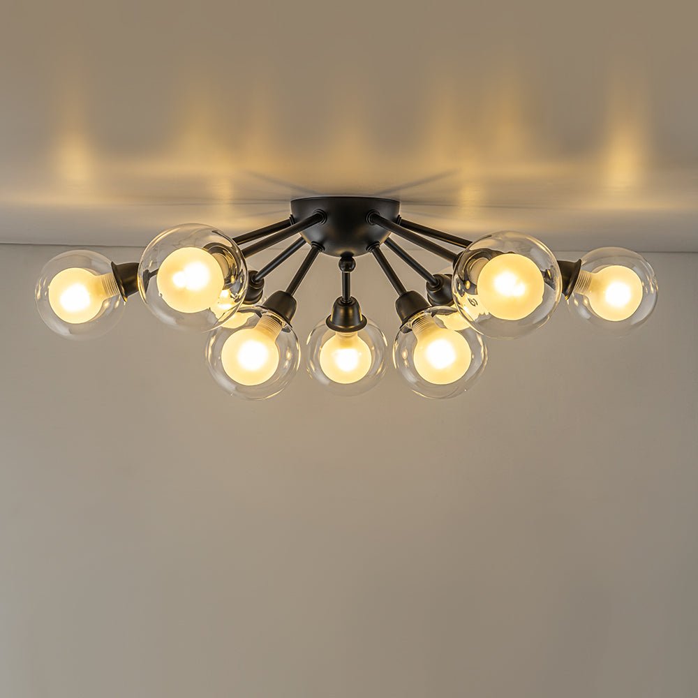 Xenunix Layered Sputnik Glass Semi Flush Chandelier - Lamp Copper