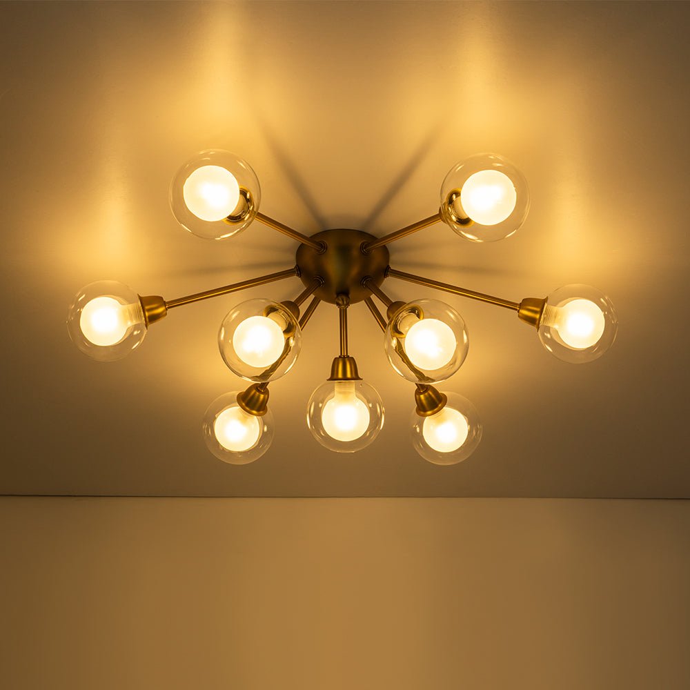 Xenunix Layered Sputnik Glass Semi Flush Chandelier - Lamp Copper