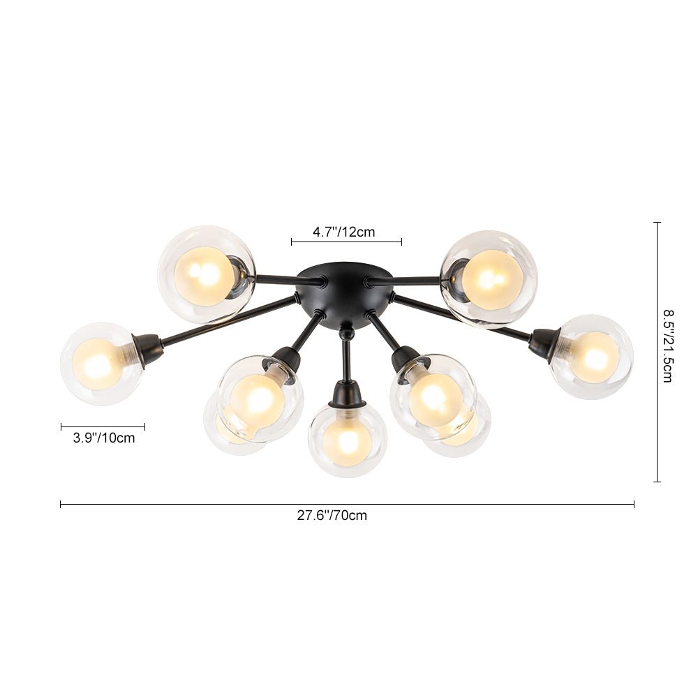 Xenunix Layered Sputnik Glass Semi Flush Chandelier - Lamp Copper
