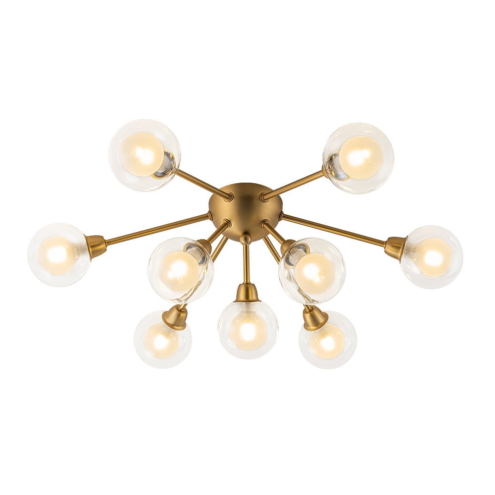 Xenunix Layered Sputnik Glass Semi Flush Chandelier - Lamp Copper