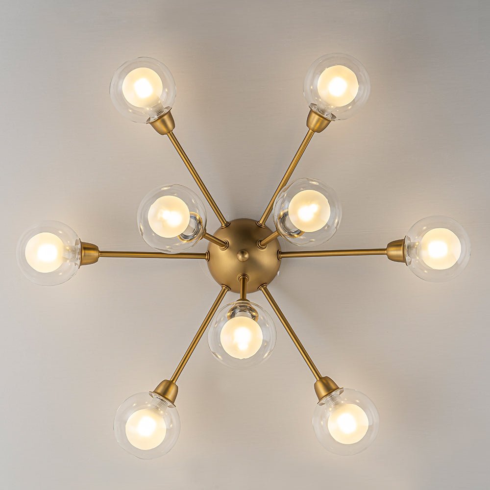 Xenunix Layered Sputnik Glass Semi Flush Chandelier - Lamp Copper
