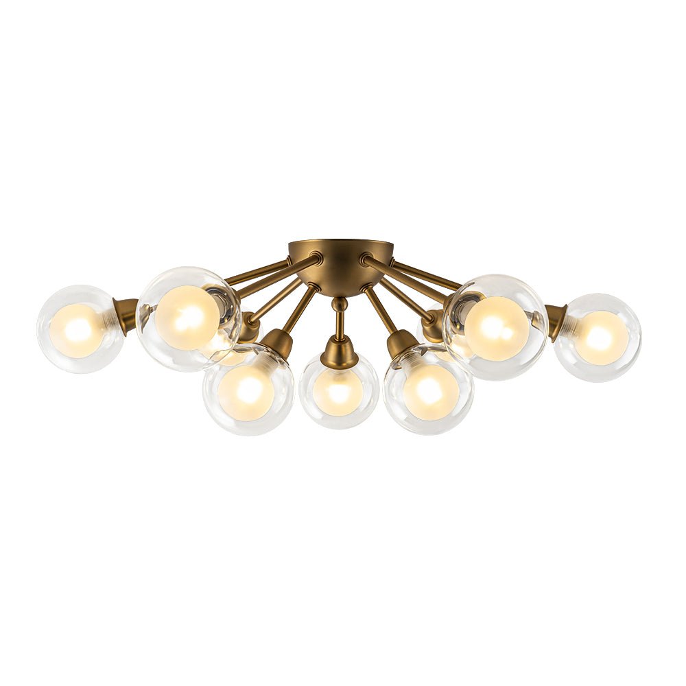 Xenunix Layered Sputnik Glass Semi Flush Chandelier - Lamp Copper