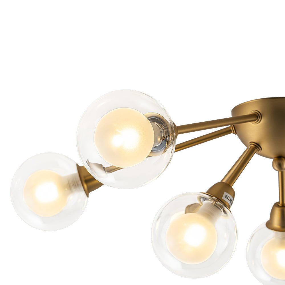 Xenunix Layered Sputnik Glass Semi Flush Chandelier - Lamp Copper