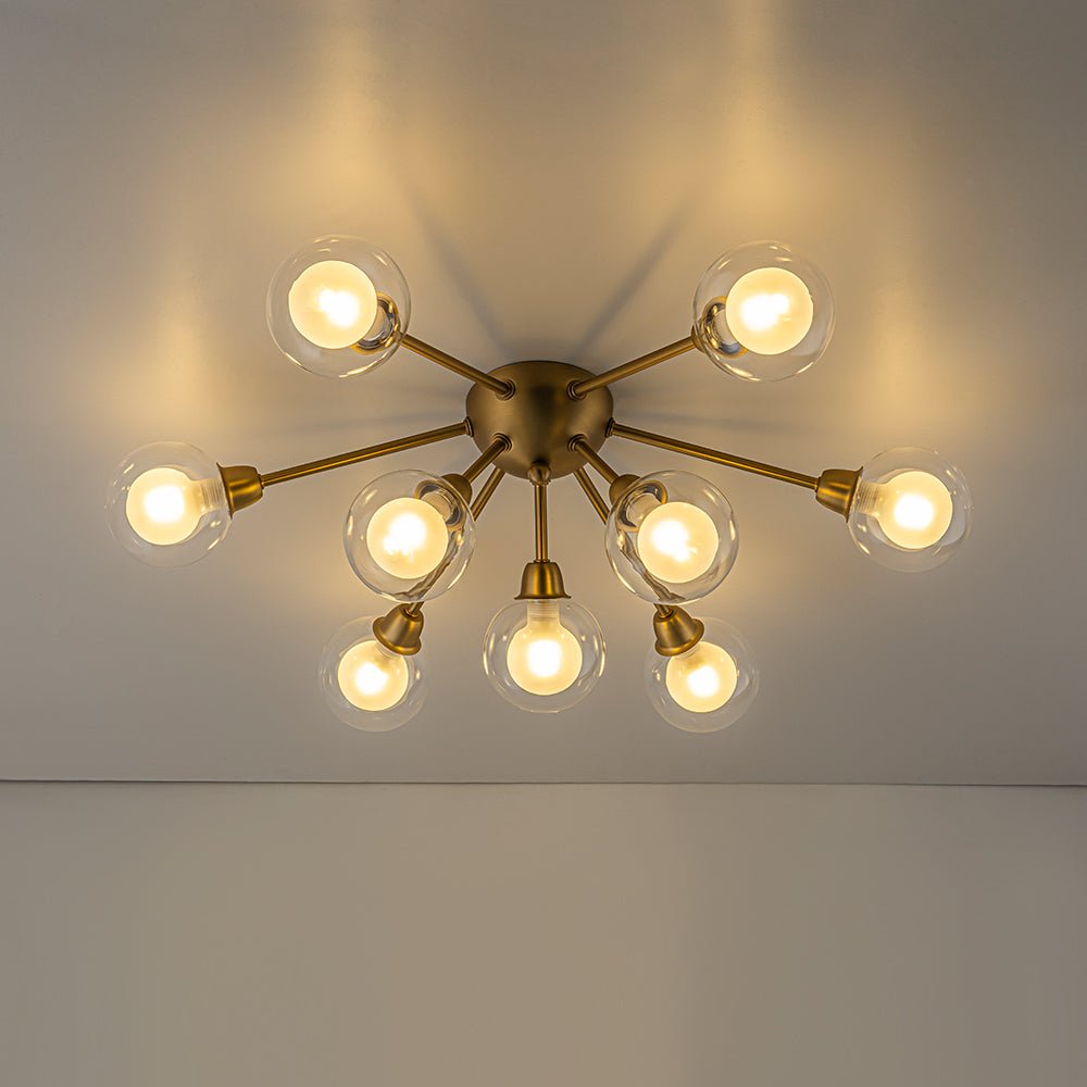 Xenunix Layered Sputnik Glass Semi Flush Chandelier - Lamp Copper