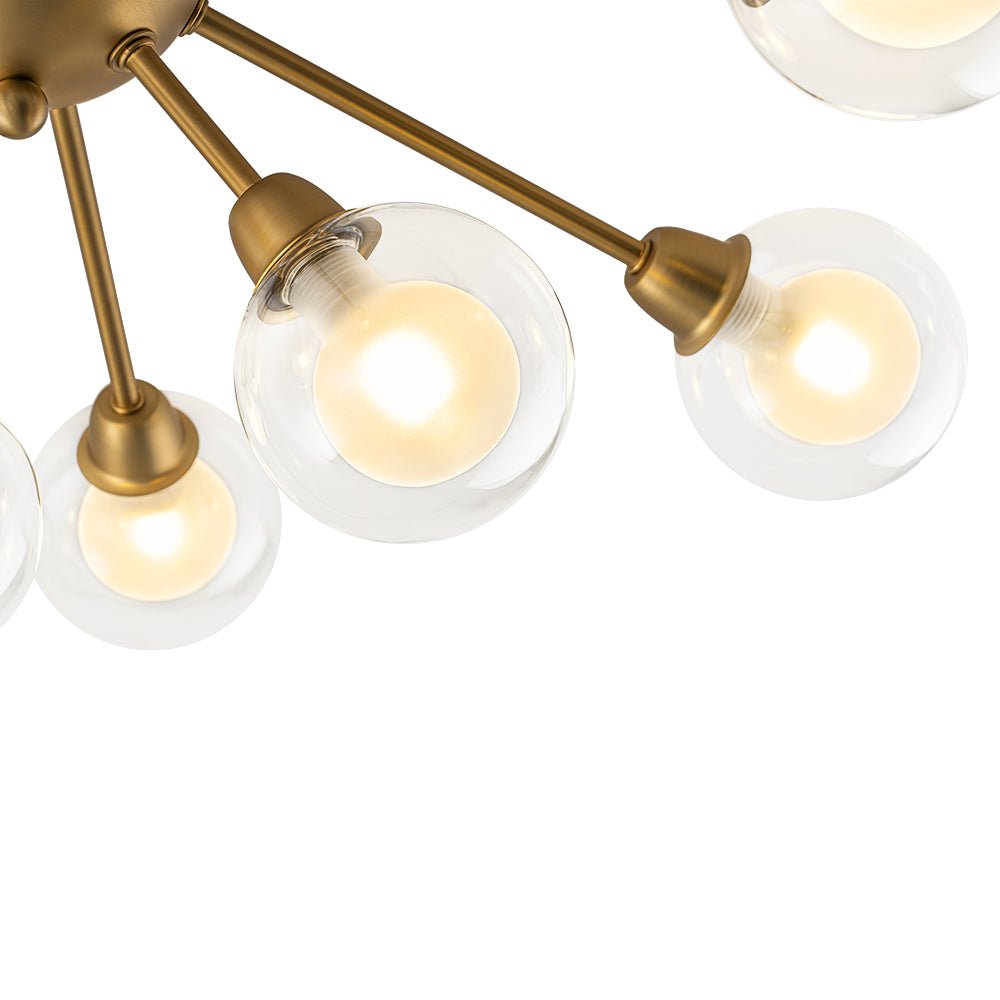 Xenunix Layered Sputnik Glass Semi Flush Chandelier - Lamp Copper