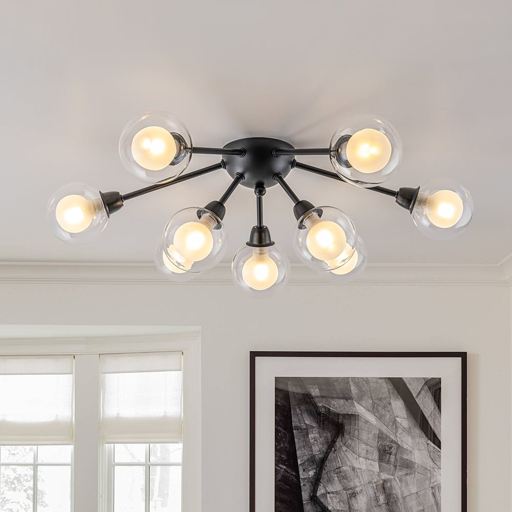 Xenunix Layered Sputnik Glass Semi Flush Chandelier - Lamp Copper