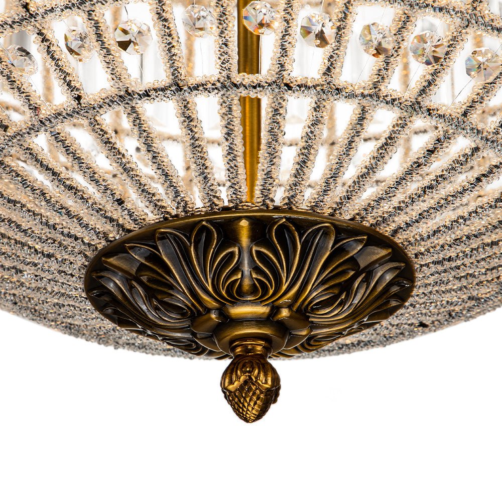 Valira Antique Metal Crystal Chandelier - Lamp Copper
