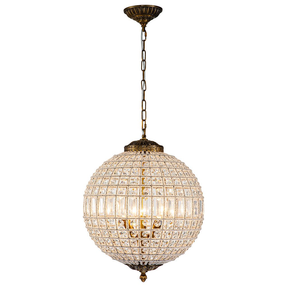 Valira Antique Metal Crystal Chandelier - Lamp Copper