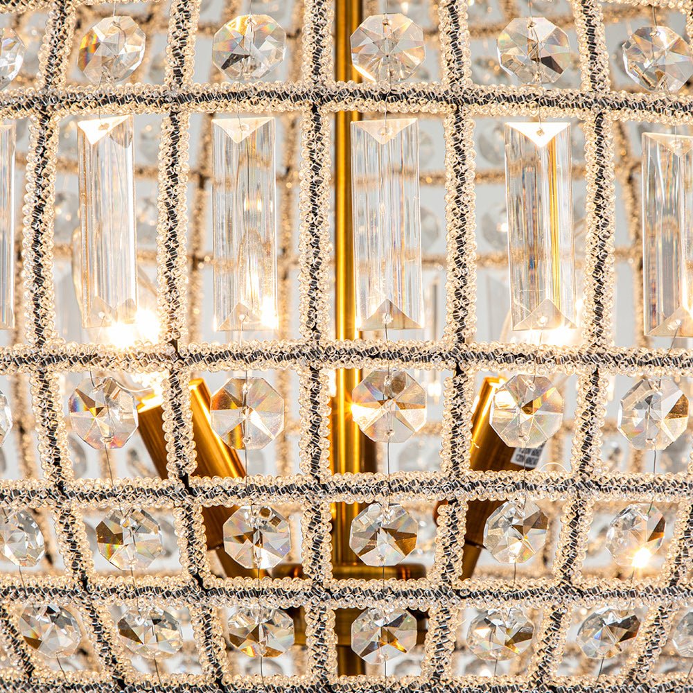 Valira Antique Metal Crystal Chandelier - Lamp Copper