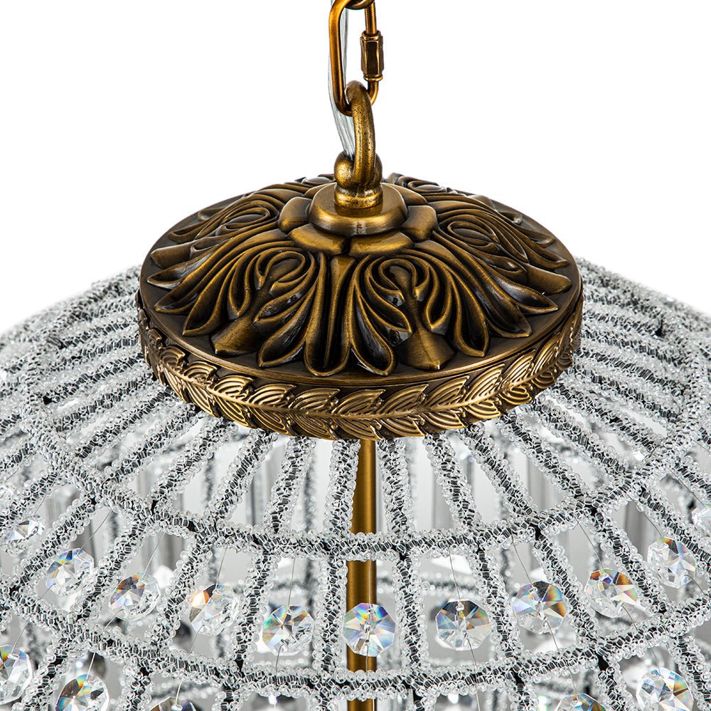 Valira Antique Metal Crystal Chandelier - Lamp Copper