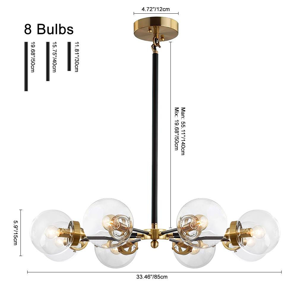 Kvennulix Mid-century Sputnik Metal Chandelier - Lamp Copper