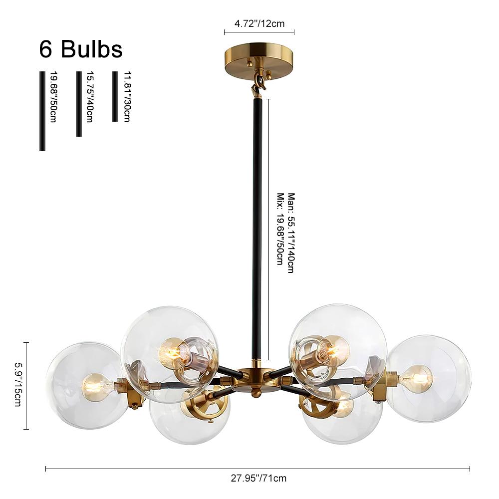 Kvennulix Mid-century Sputnik Metal Chandelier - Lamp Copper