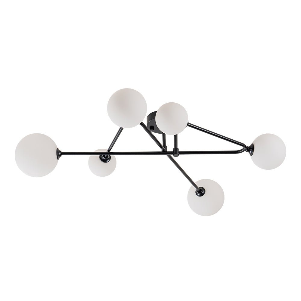Vireta Linear Sputnik Metal Semi Flush Mount Ceiling Light - Lamp Copper