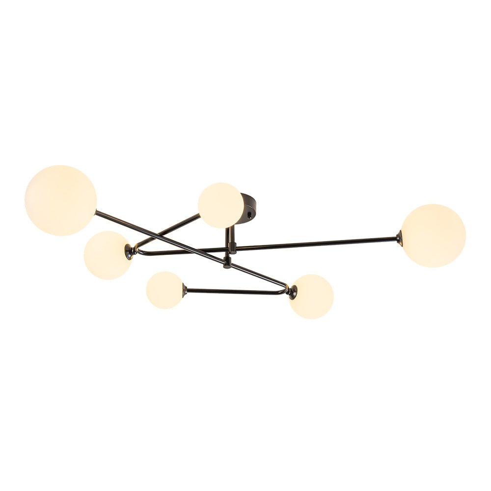 Vireta Linear Sputnik Metal Semi Flush Mount Ceiling Light - Lamp Copper