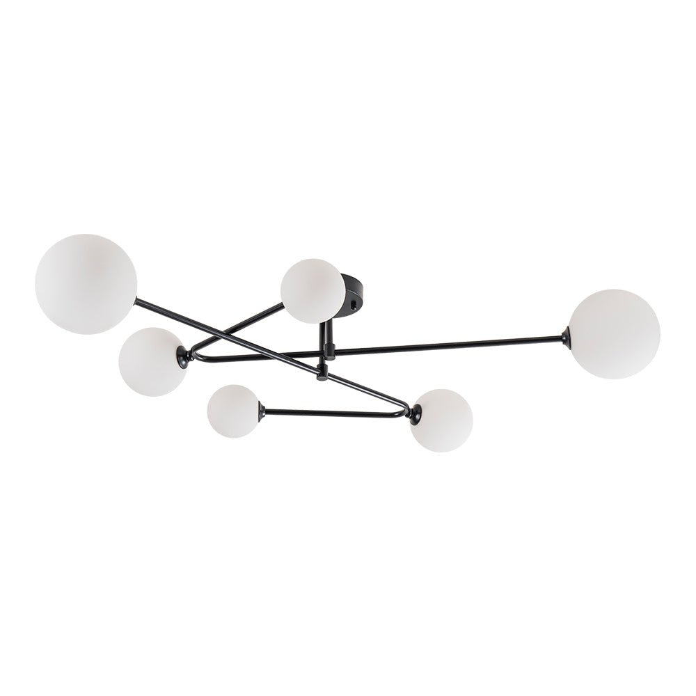 Vireta Linear Sputnik Metal Semi Flush Mount Ceiling Light - Lamp Copper
