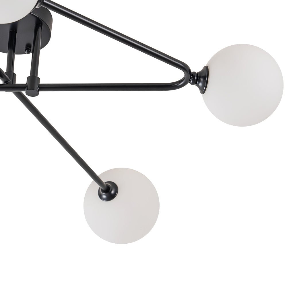 Vireta Linear Sputnik Metal Semi Flush Mount Ceiling Light - Lamp Copper