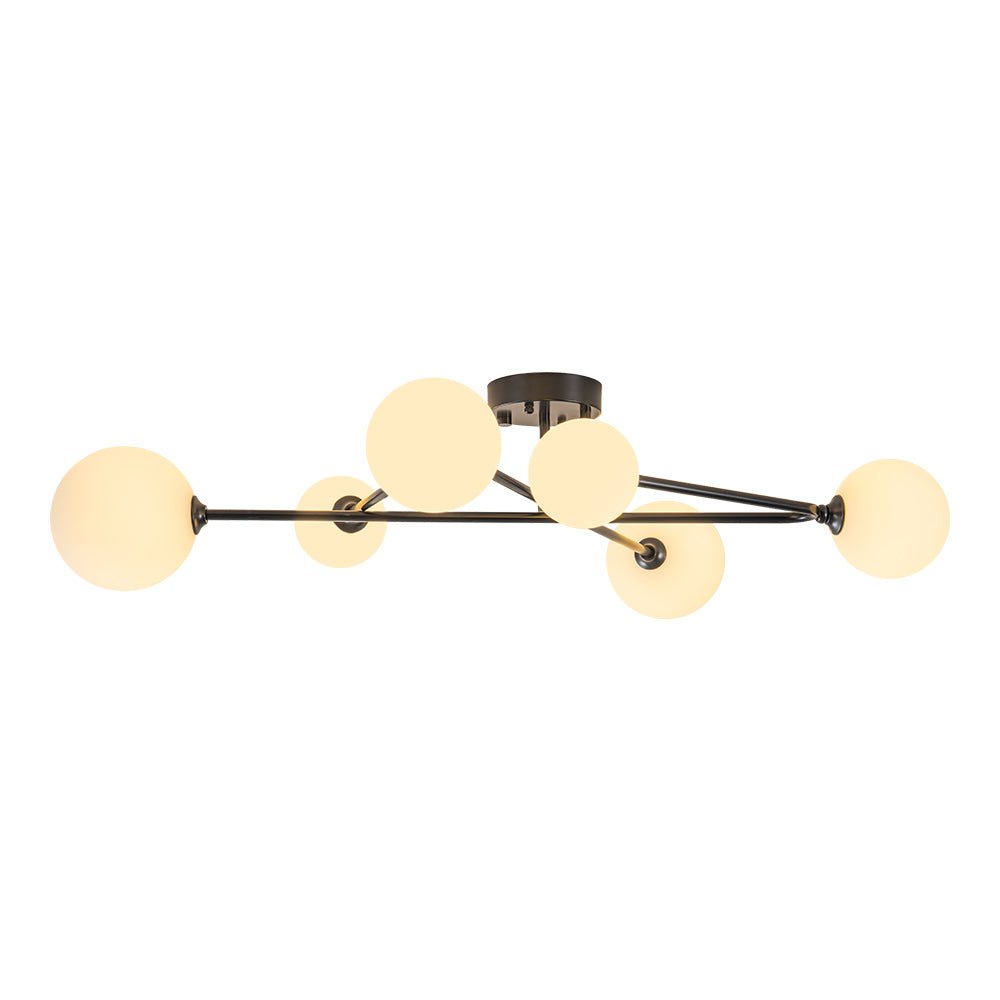 Vireta Linear Sputnik Metal Semi Flush Mount Ceiling Light - Lamp Copper