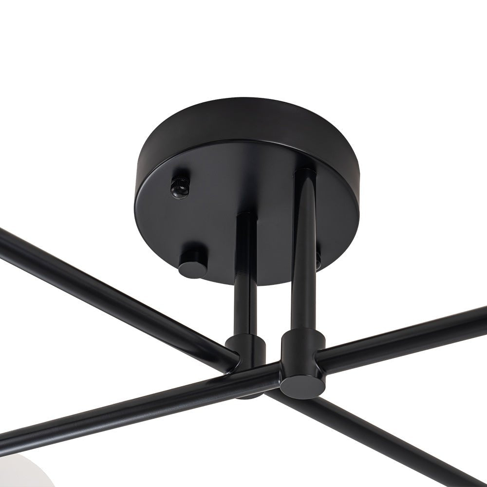 Vireta Linear Sputnik Metal Semi Flush Mount Ceiling Light - Lamp Copper