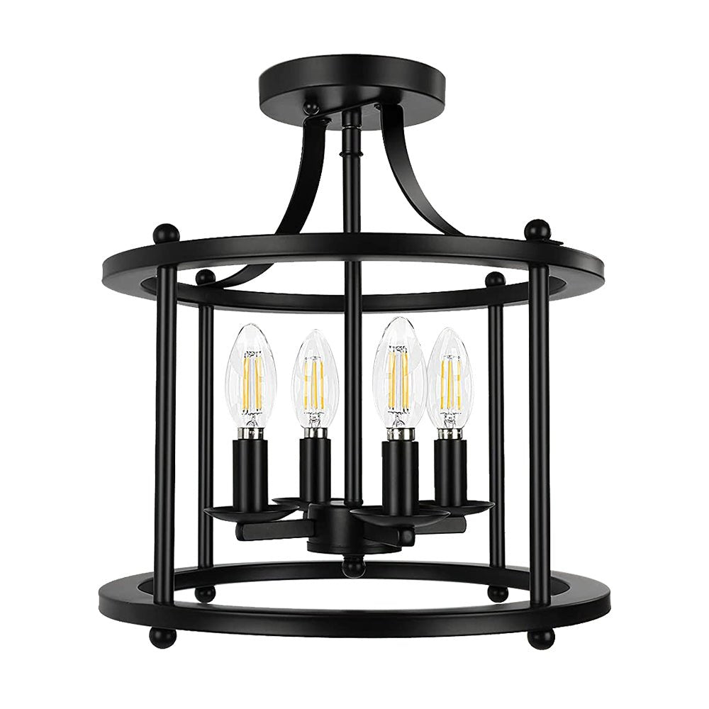 Plotunix Industrial Metal Semi Flush Mount Lighting - Lamp Copper