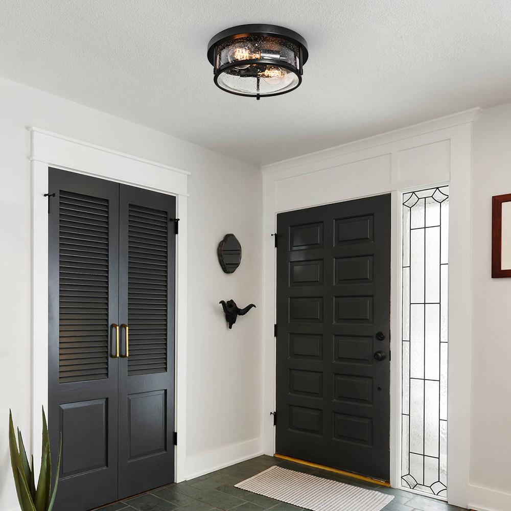 Auran Modern Glass Flush Mount Ceiling Light - Lamp Copper