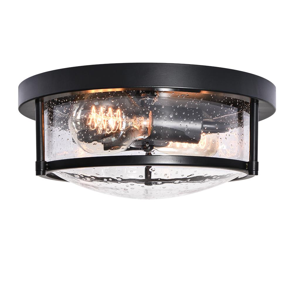 Auran Modern Glass Flush Mount Ceiling Light - Lamp Copper
